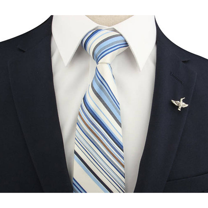 Enamel Pin Free as a Bird Lapel Pin Silver Tone Black Enamel Hummingbird Tie Tack Image 3