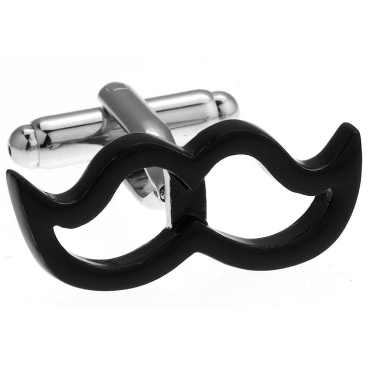 Like Papa Moustache Cut Out Cufflinks Gunmetal Beard Power Cuff Links Beard Whiskers Mustachio Husband Mustache Movember Image 4