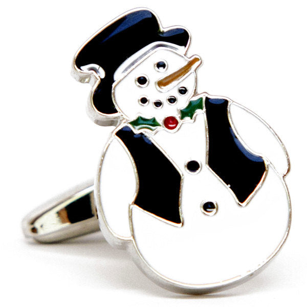 Frosty the Snowman Cufflinks Christmas Winter Wonderland Christmas Family Parties Work Party Cuff Links Image 1