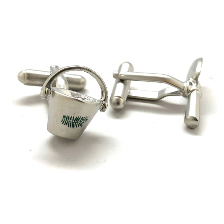 Spade and Bucket Cufflinks Silver Tone with Matt Finish Fun Party Cool Boss Cuff Links Comes with Gift Box Image 3