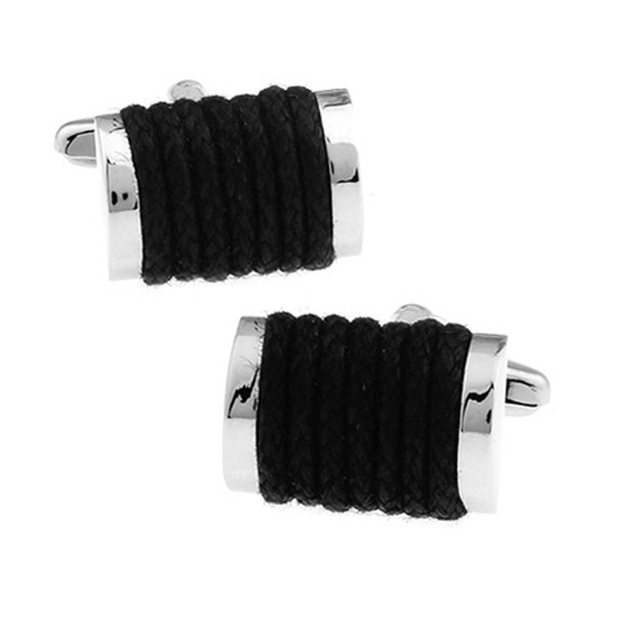 Black Rope Cufflinks Classic Cuffs Very Cool Fun Unique Cuff Links Comes with Gift Box Image 1
