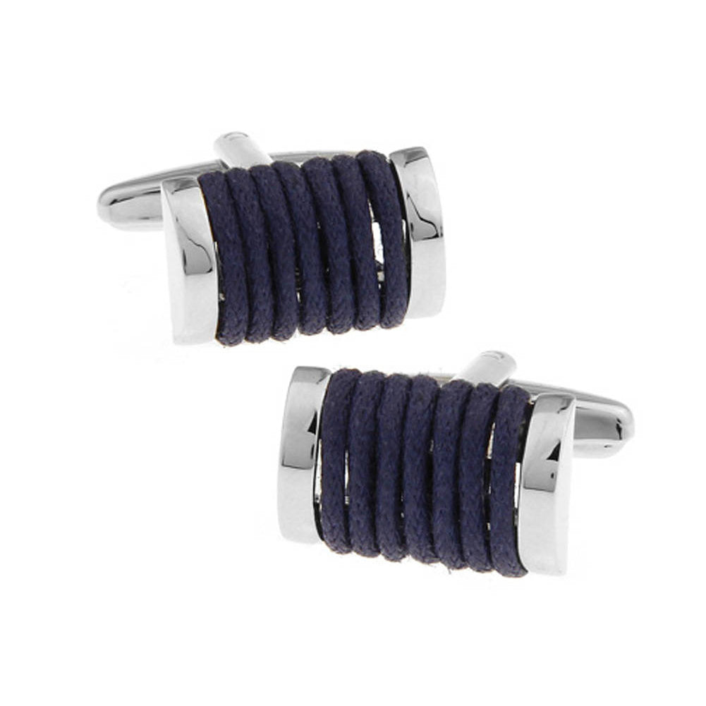 Dark Blue Rope Cufflinks Classic Cuffs Very Cool Fun Unique Cuff Links Comes with Gift Box Image 1