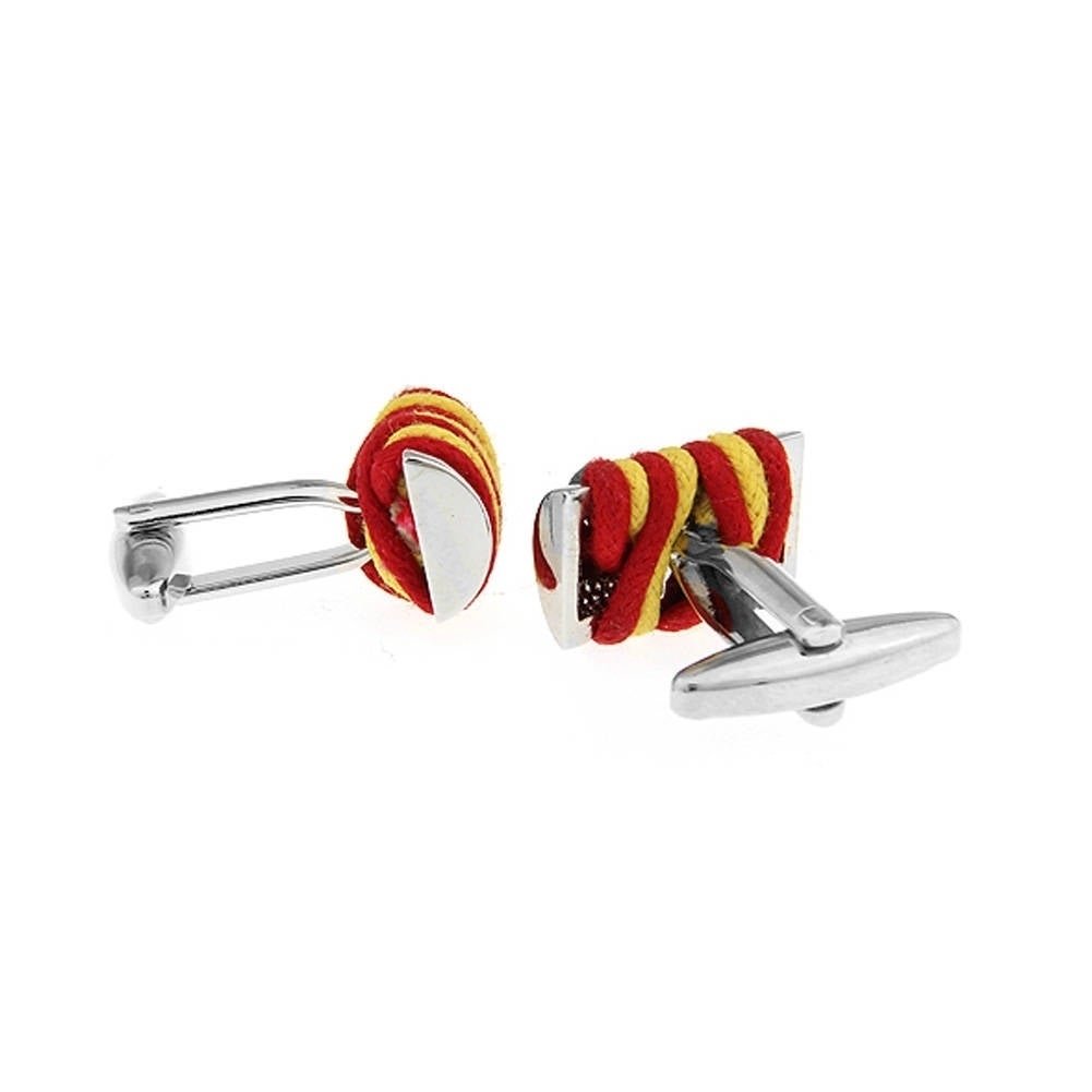 Yellow Red Rope Cufflinks Classic Cuffs Very Cool Fun Unique Cuff Links Comes with Gift Box Image 2