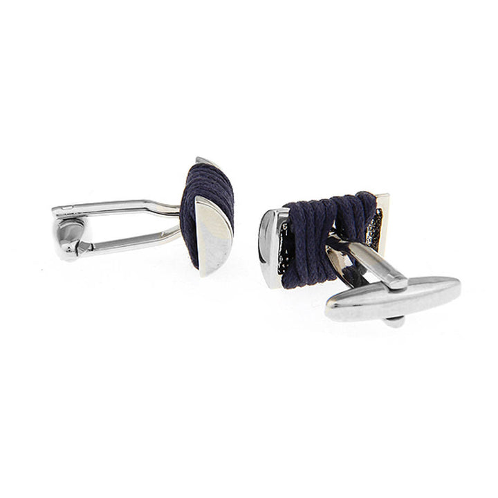 Dark Blue Rope Cufflinks Classic Cuffs Very Cool Fun Unique Cuff Links Comes with Gift Box Image 2