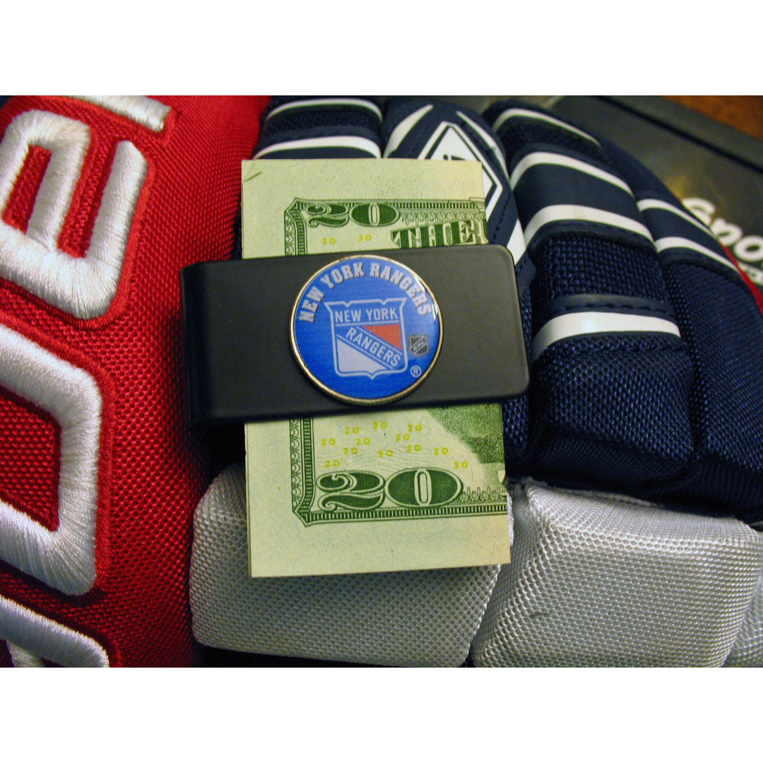 Money Clip Black Edition  York Rangers NHL Hockey Made from US State Quarter One of a Kind Very Cool Present for Dad Image 1