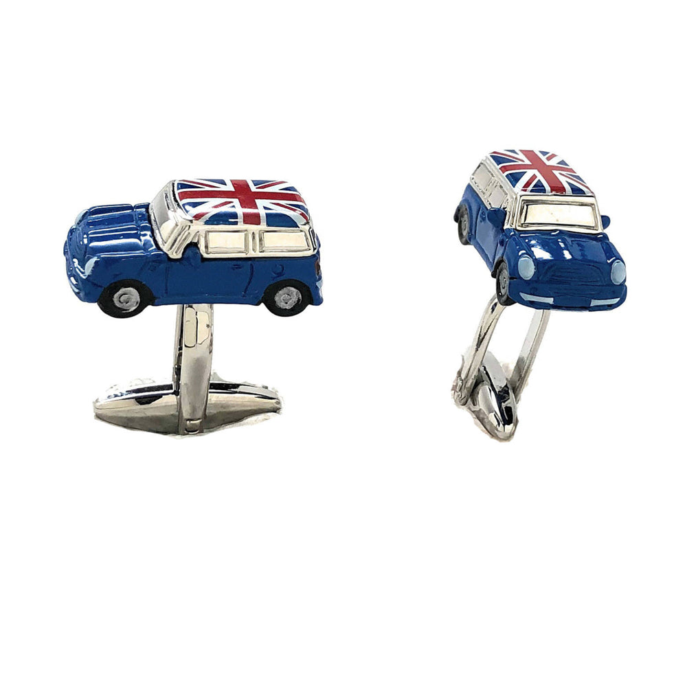 Blue Mini Cufflinks Union Jack Cufflinks Classic Car Cufflinks British Flag UK Blue Enamel 3D Detailed Design Cuff Links Image 2