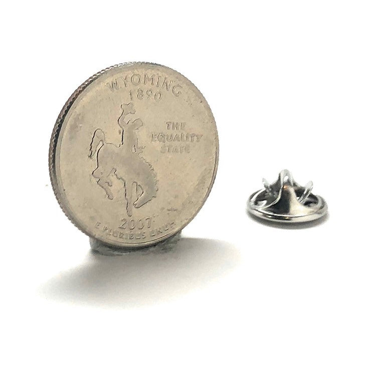 Enamel Pin Wyoming State Quarter Enamel Coin Lapel Pin Tie Tack Travel Souvenir Coins Keepsakes Cool Fun Comes with Gift Image 1