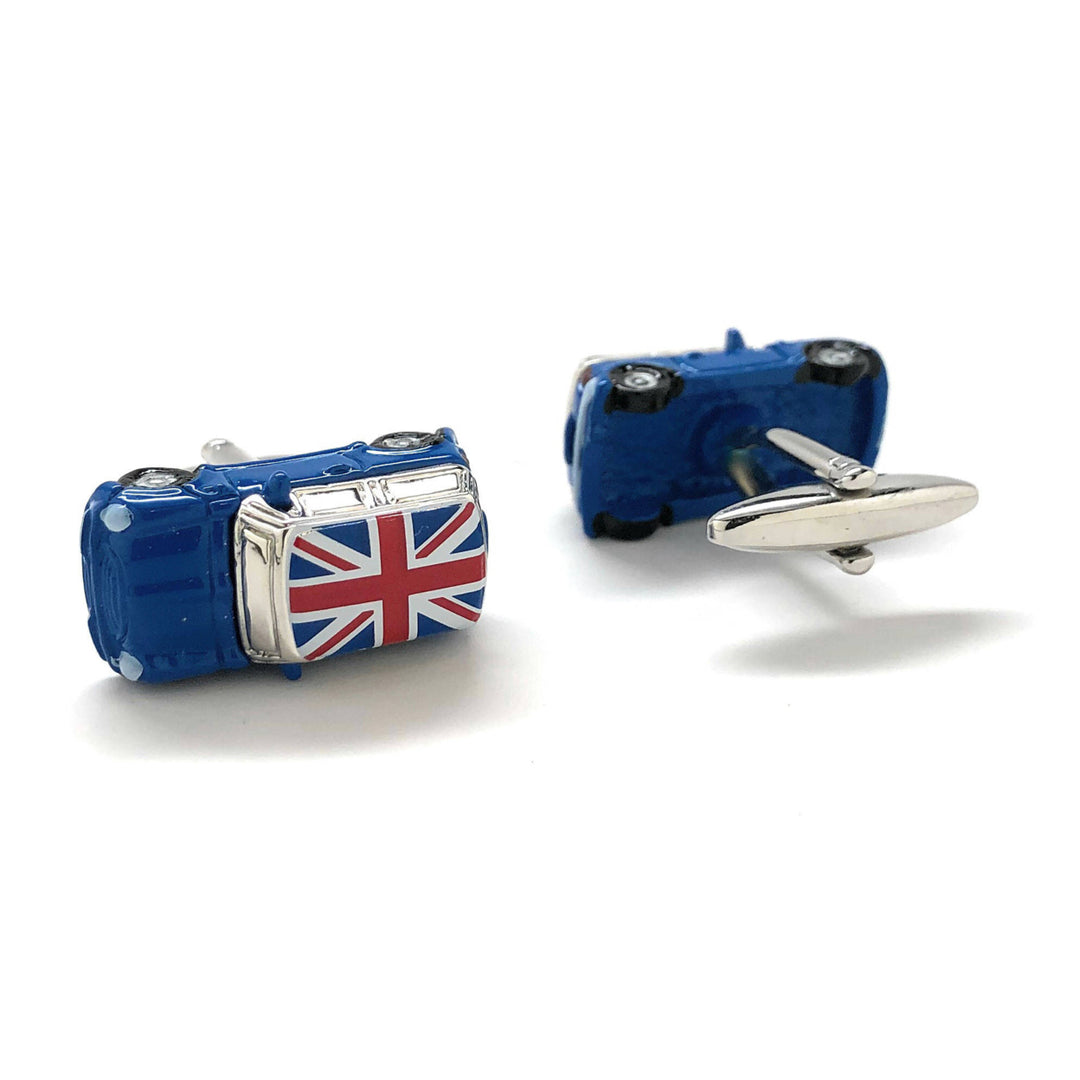 Blue Mini Cufflinks Union Jack Cufflinks Classic Car Cufflinks British Flag UK Blue Enamel 3D Detailed Design Cuff Links Image 4