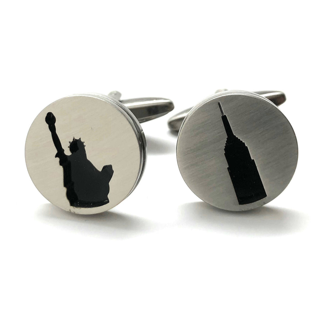 York City Cufflinks Celebrating NY Empire State Building Statue of Liberty NYC Pride Cuff Links Image 4