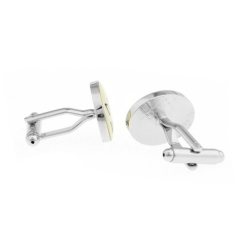 Dont Worry Be Happy Cufflinks White with Black Fun Party Cool Cuff Links Comes with Gift Box White Elephant Gifts Image 2