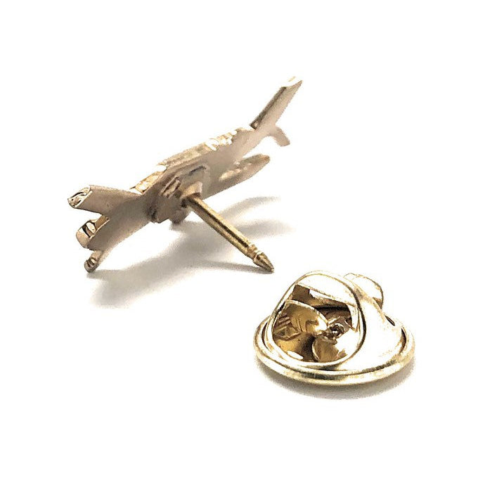 Cessna Airplane Enamel Pin Gold Lapel Pin Gold Tone Pilot Aviator Tie Tack Image 3