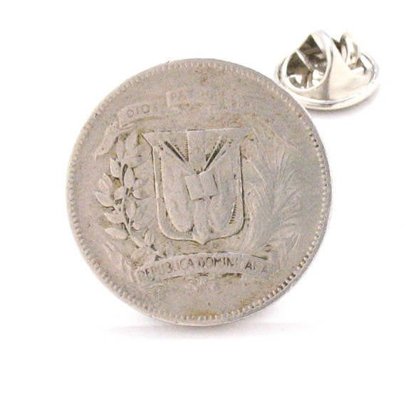 Enamel Pin Dominican Republic Coin Tie Tack Lapel Pin Suit Traje Flag Santo Domingo Republica Dominicana Joyeria Jewelry Image 1