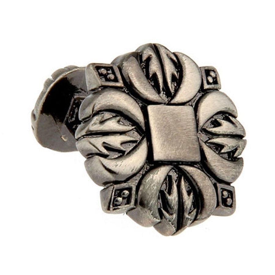 Pewter Middle Ages Cross Straight Post Whale Tail Backing Cufflinks Heavy Detailed Style Cuff Links Image 1