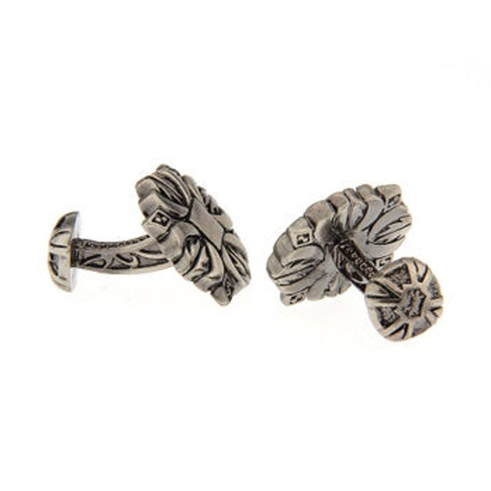 Pewter Middle Ages Cross Straight Post Whale Tail Backing Cufflinks Heavy Detailed Style Cuff Links Image 2