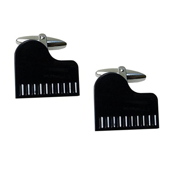 Cufflinks Music Collection Black Enamel Play Me a Song Baby Grand Piano Cuff Links Comes with Gift Box Image 1