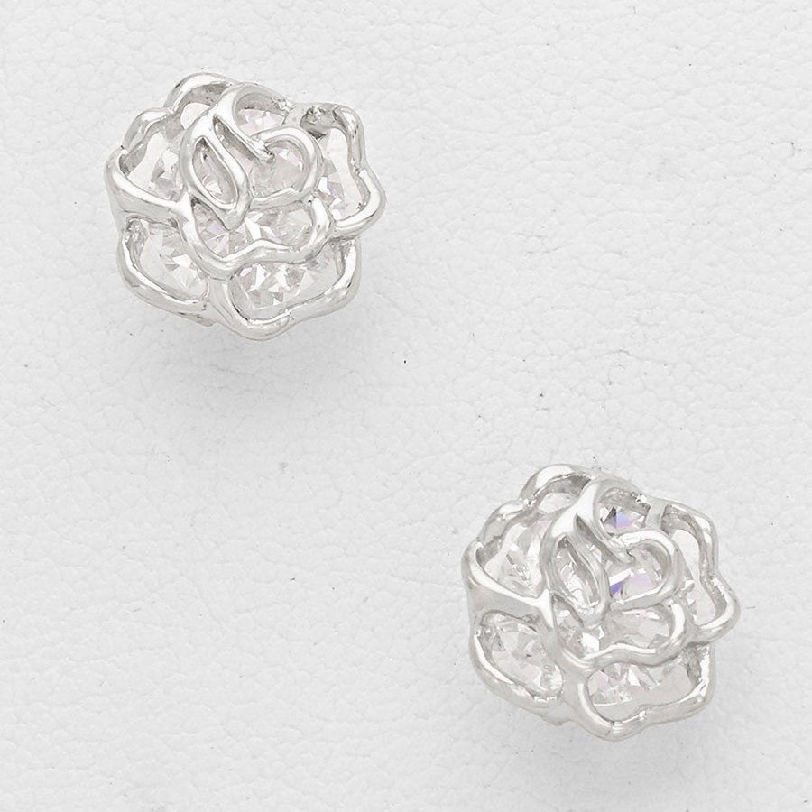 Earrings Silver Rose Beautiful Silver Petite Rose Stud Earrings Silk Road Collection Jewelry Image 1