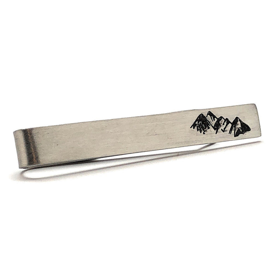 Mountain Climbing Tie Bar Tie Clip Hiking Backpacking Outdoors Snowboarding Camping Gift Nature Rock Skiing Very Cool Image 1