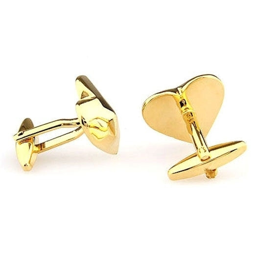 Gold Heart Cufflinks Thick Lovers Heart Cufflinks Love of Your Life Cuff Links Groom Father Bride Wedding Marriage Image 3