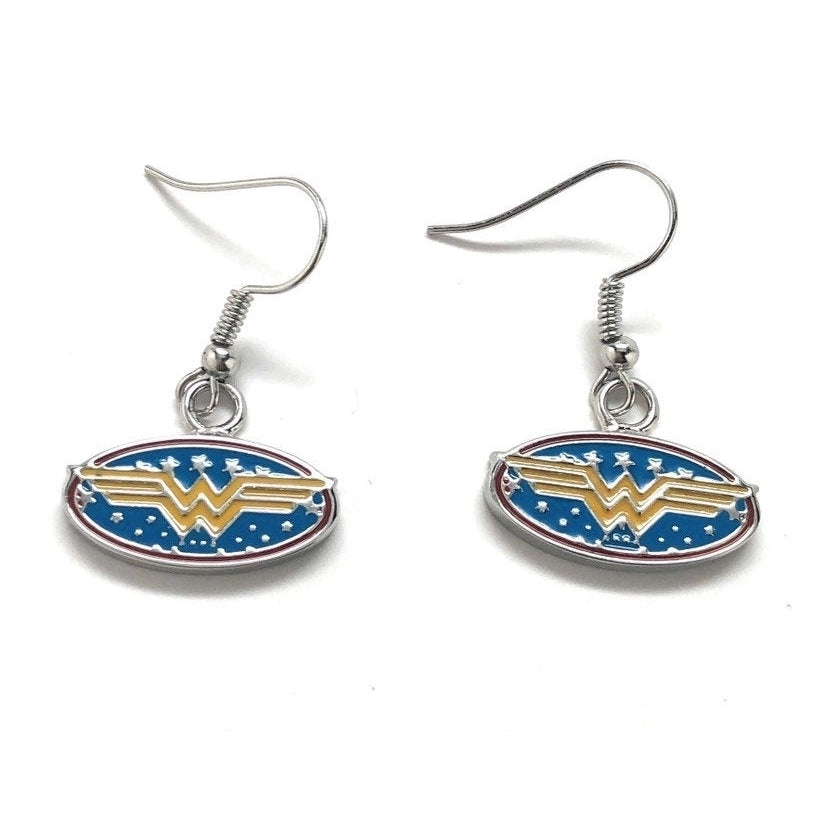 Wonder Woman Earrings Superhero Drop Dangle Women Earrings Jewelry Image 3