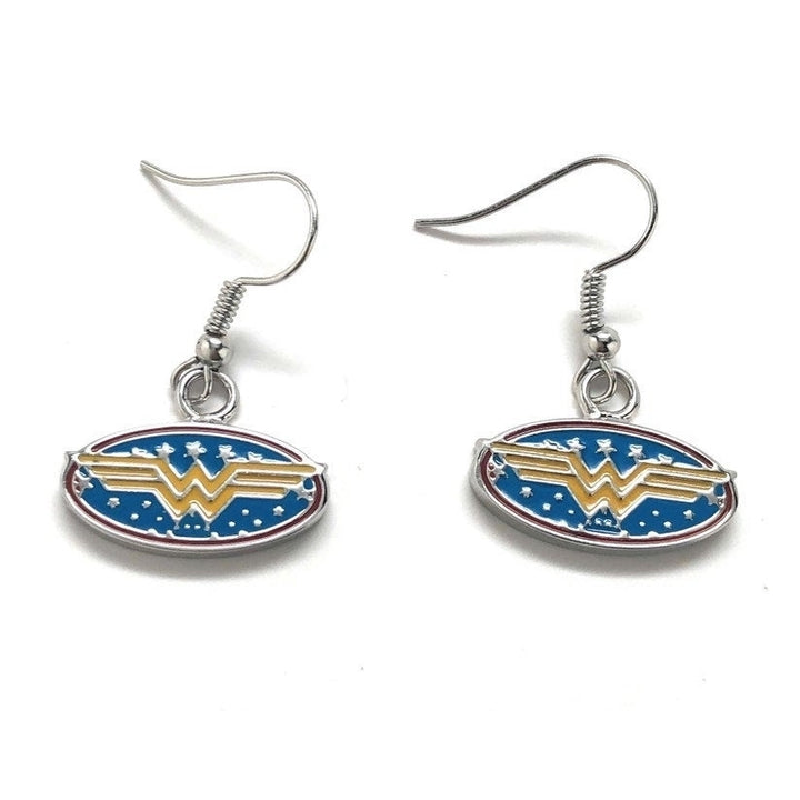 Wonder Woman Earrings Superhero Drop Dangle Women Earrings Jewelry Image 3