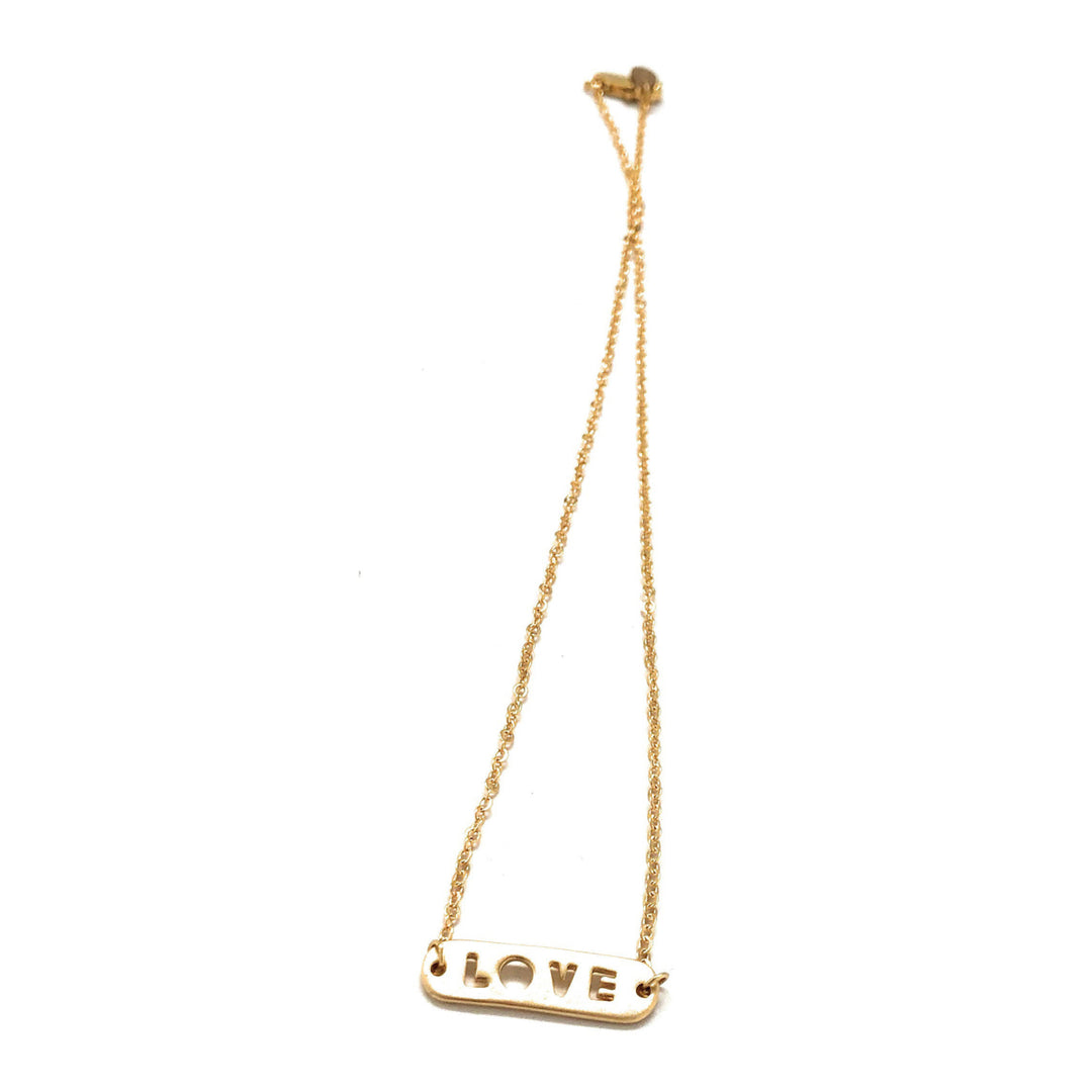 Necklace All you Need is Love 14K White Gold Plated 16" Necklace Comes with Gift Box Image 4