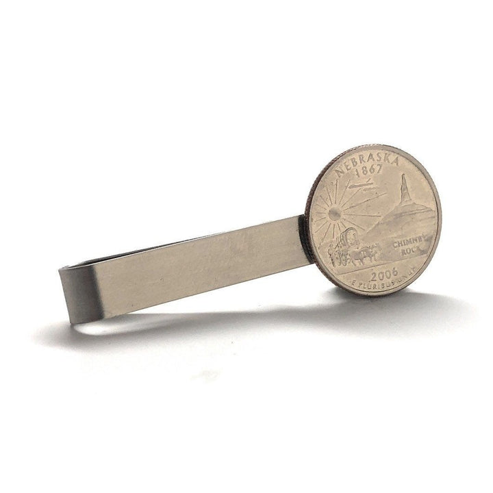 Tie Clip Nebraska State Quarter Enamel Coin Tie Bar Travel Souvenir Coins Keepsakes Cool Fun Collector Gift Box Image 2