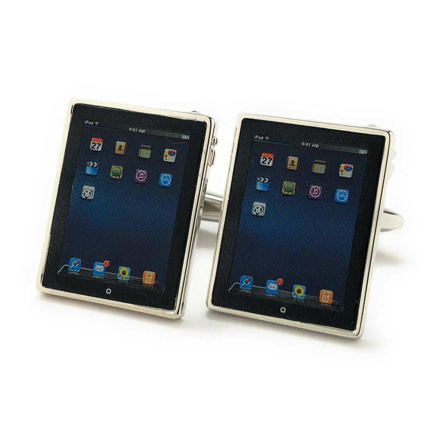 Tablet Computer Cufflinks Black Edition Nerdy Party Master Unique Very Cool Fun Cuff Links High Tech Cuff Links Gift Image 1