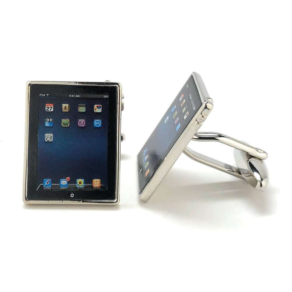 Tablet Computer Cufflinks Black Edition Nerdy Party Master Unique Very Cool Fun Cuff Links High Tech Cuff Links Gift Image 2