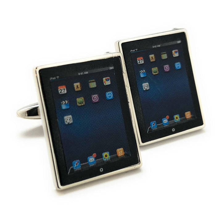 Tablet Computer Cufflinks Black Edition Nerdy Party Master Unique Very Cool Fun Cuff Links High Tech Cuff Links Gift Image 4