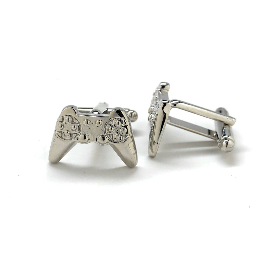 Video Game Controller Cufflinks Matte Silver Tone Video Gamer Cuff Links Fun Nerdy Cool Unique Comes with Gift Box Image 2