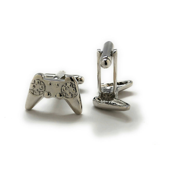 Video Game Controller Cufflinks Matte Silver Tone Video Gamer Cuff Links Fun Nerdy Cool Unique Comes with Gift Box Image 3