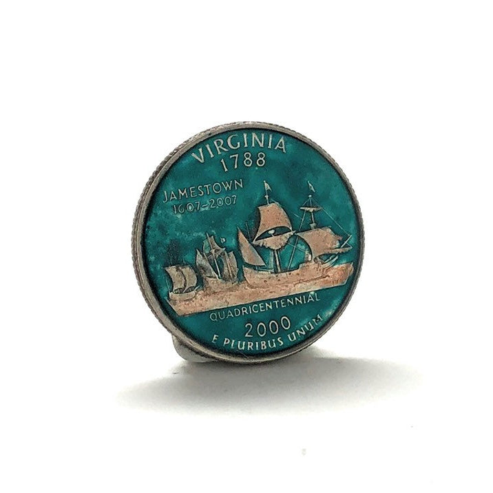 Enamel Pin Virginia Tie Tack Lapel Pin Suit Flag State Enamel Coin Jewelry USA United States Collector Pin Tie Tack Image 2