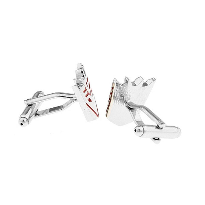 Decepticons Cufflinks Super Hero Transformers Cuff Links Silver Red Show Off Your Hero Keepsakes Cool Fun Collector Image 2