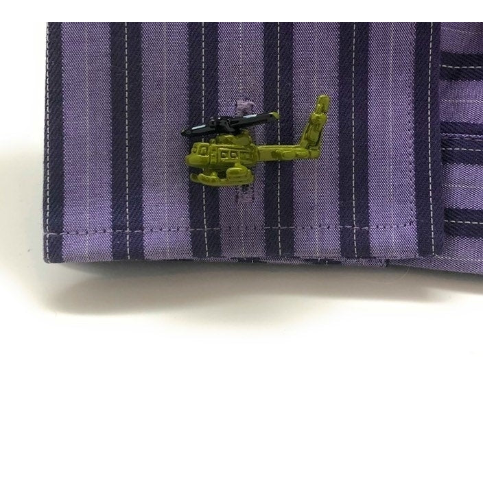 Army Helicopter Cufflinks Army Green UH-1 Huey Helicopter Cuff Links Image 2