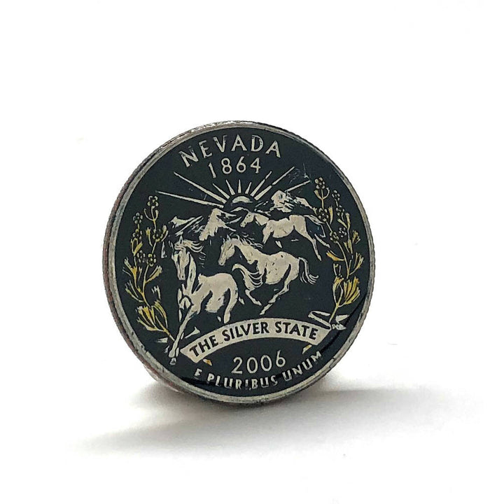 Enamel Pin Hand Painted Nevada State Quarter Enamel Coin Lapel Pin Tie Tack Collector Pin Travel Souvenir Coins Image 2