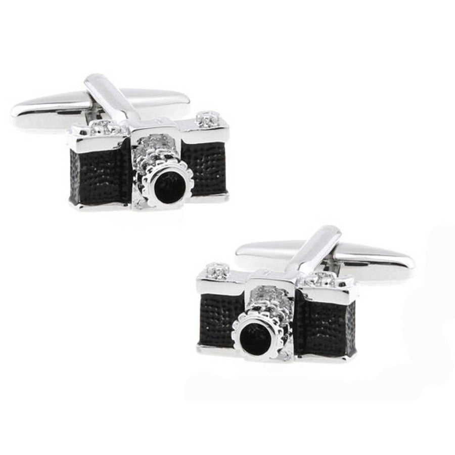 Silver Tone Camera Cufflinks Retro 35mm Retro Old School Photography Picture Hobby Photographer 3D Design Cool Cuff Image 1