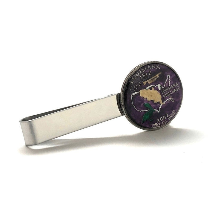 Birth Year Louisiana US Coin Tie Bar Quarter Hand Painted Purple Edition Edition Coin Souvenir Unique Rare Fun Gift Image 1