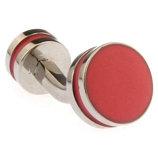 Silver Passion Pink Stone Straight Post Double Ended Cufflinks Cuff Links Image 1