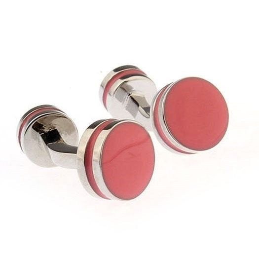 Silver Passion Pink Stone Straight Post Double Ended Cufflinks Cuff Links Image 2