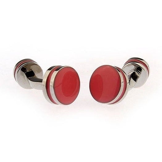 Silver Passion Pink Stone Straight Post Double Ended Cufflinks Cuff Links Image 3