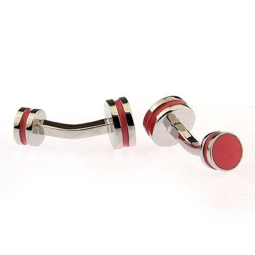 Silver Passion Pink Stone Straight Post Double Ended Cufflinks Cuff Links Image 4