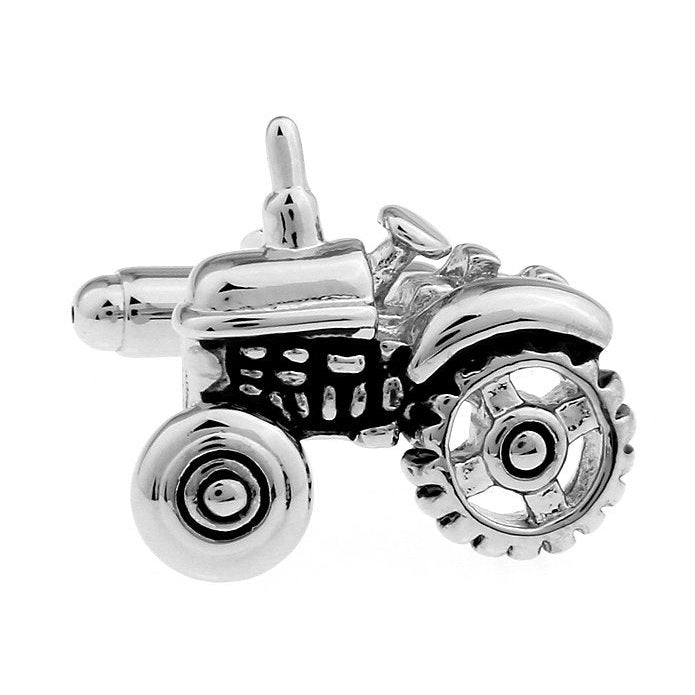 Silver Tone Tractor Cufflinks  Gifts for Dad  Cuff Links  Farmer Farm  Agriculture  Personalized Gifts Americas Image 1