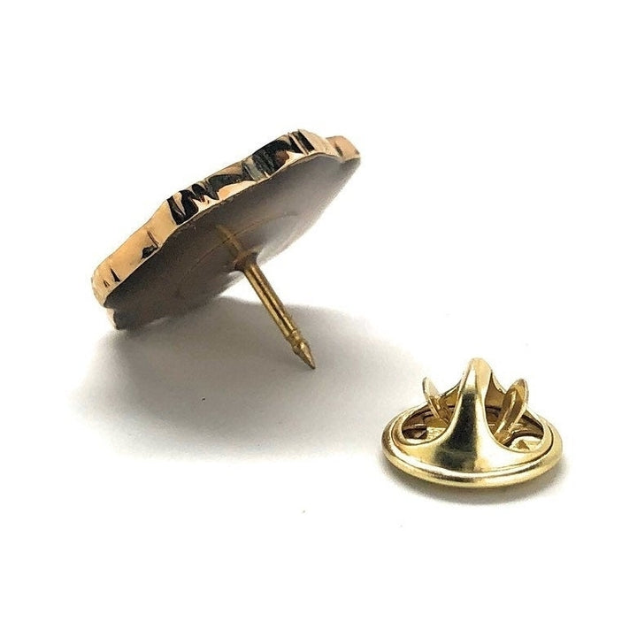 Enamel Pin Masonic Symbol Lapel Pin Freemason Collector Gold Tone Compass and Square Tie Tack Comes with Gift Box Mason Image 3