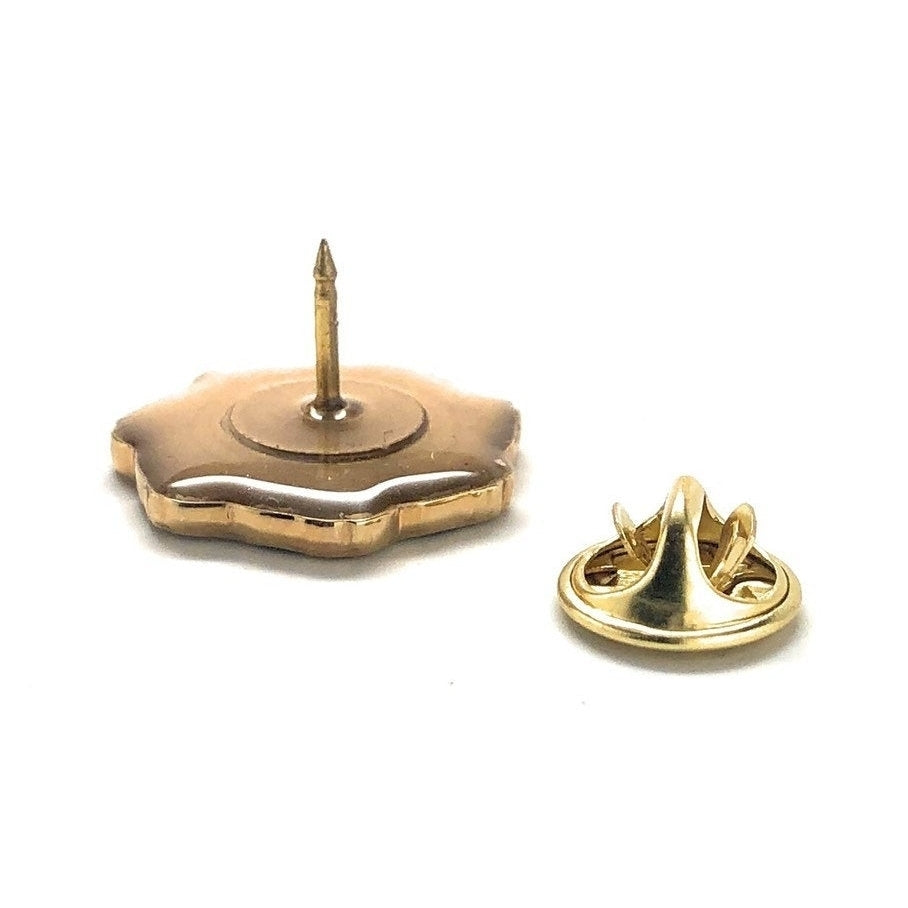 Enamel Pin Masonic Symbol Lapel Pin Freemason Collector Gold Tone Compass and Square Tie Tack Comes with Gift Box Mason Image 4