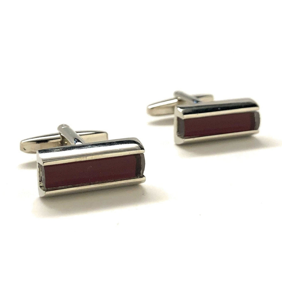 Purple Power Bar Cufflinks Silver Tone Thick Purple Bar Classic Cool Unique Fun Style Cuff Links Comes with Gift Box Image 1