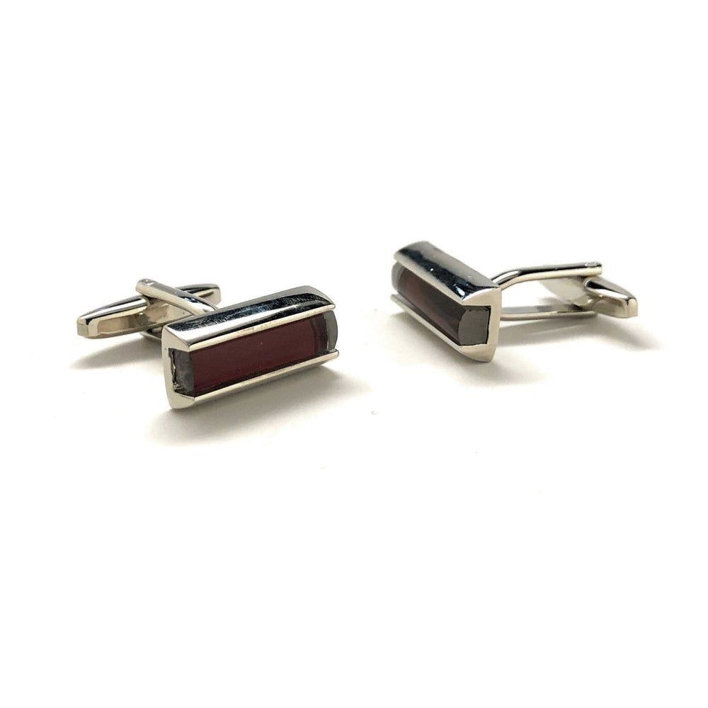 Purple Power Bar Cufflinks Silver Tone Thick Purple Bar Classic Cool Unique Fun Style Cuff Links Comes with Gift Box Image 2