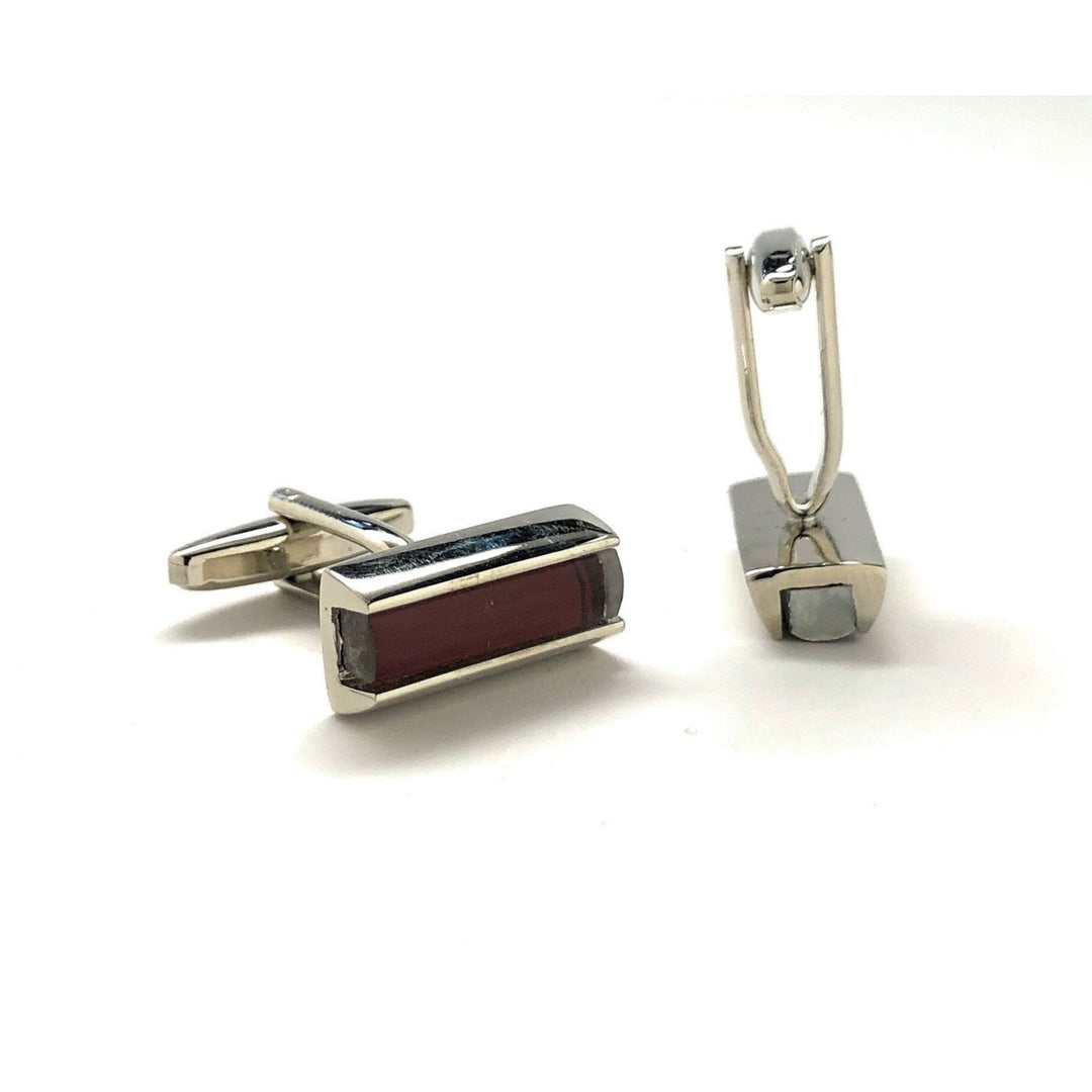 Purple Power Bar Cufflinks Silver Tone Thick Purple Bar Classic Cool Unique Fun Style Cuff Links Comes with Gift Box Image 3