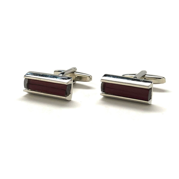 Purple Power Bar Cufflinks Silver Tone Thick Purple Bar Classic Cool Unique Fun Style Cuff Links Comes with Gift Box Image 4