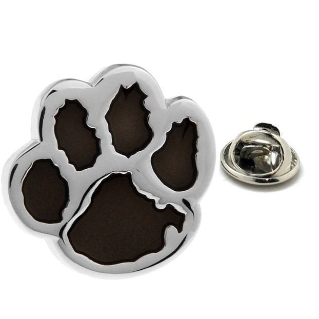 Enamel Pin Black Dog Paw Lapel Pin Silver Black Enamel Tie Tack Collector Pin Animal Lover Animal Paw Dog Cat Comes with Image 1