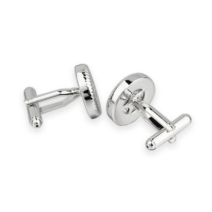 Silver Tires Cufflinks Hubcaps Racing Wheels Automobile Car Lover Cufflinks Cuff Links Image 2
